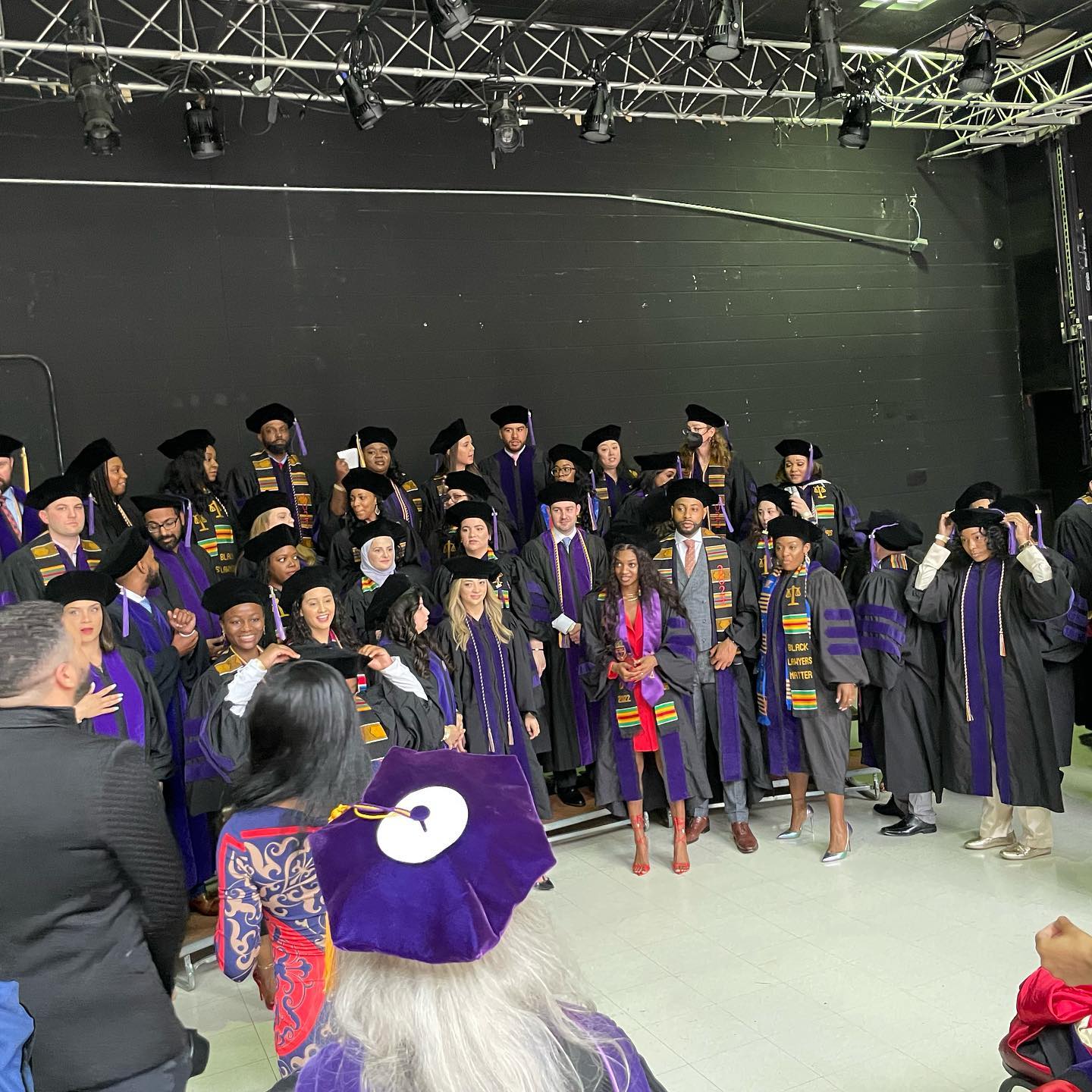 Lining up for a little group photo before heading out to the hooding ceremony. @franklin_liranzo photography is making everyone look even better than they do.